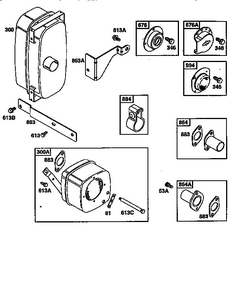 Exhaust Diagram and Parts List for 28Q700  Briggs and Stratton Engine